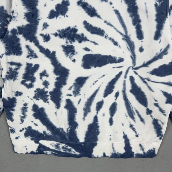J Crew Sweatshirt Womens Medium Blue White Tie Dye Crew Casual Lounge Coastal - Picture 3 of 14